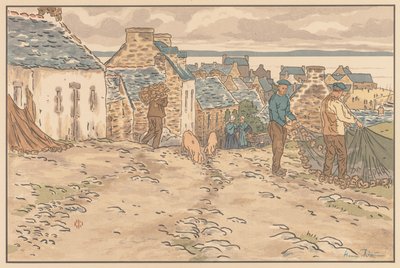Het mooie platteland in Bretagne: Straat in Tréboul door Banavari 1