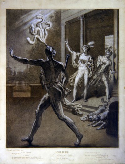 Don Juan en de Commendatore, illustratie uit Act IV Scene 12 van 