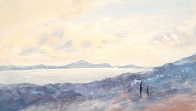 Landschappen met blauwe was door Barbara Leigh Smith Bodichon
