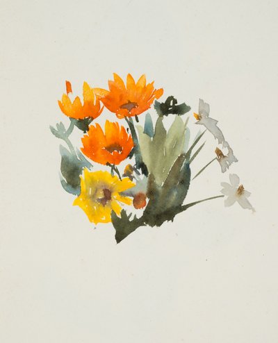 Oranje bloemen door Barbara Leigh Smith Bodichon
