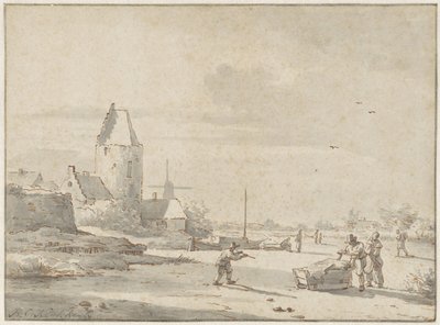Winterlandschap door Barend Cornelis Koekkoek (attributed to)