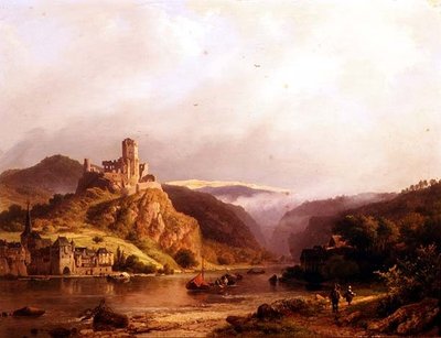 Beilstein aan de Moezel door Barend Cornelis Koekkoek