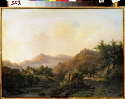 Landschap met een weg door Barend Cornelis Koekkoek
