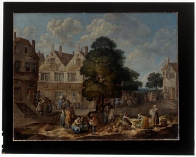 Een paar dorpsscènes door Barend Hendrik Thier