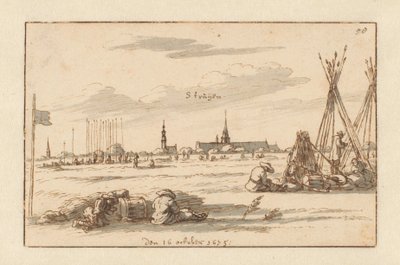 Kampement van het leger van Willem III bij Sint-Truiden, Limburg door Barend Klotz (attributed to)