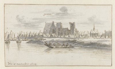 Gezicht op Grave, Noord-Brabant door Barend Klotz (attributed to)