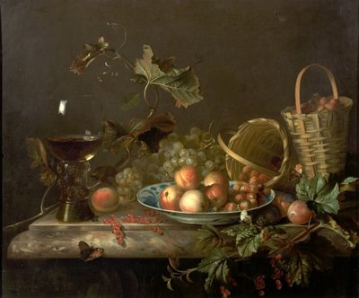 Stilleven met Wijnglas, 1692 door Barend or Bernardus van der Meer