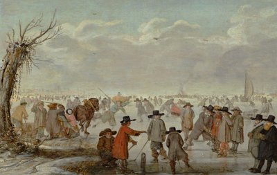 Spelletjes op het ijs 1654 door Barent Avercamp
