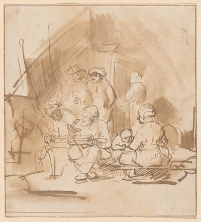 Satyr onder de boeren door Barent Fabritius