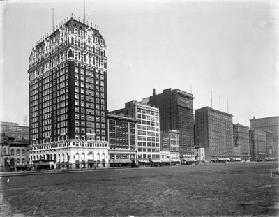 Gebouwen aan Michigan Avenue van Balbo Street tot Van Buren Street, Chicago, Illinois, VS, ca. 1905 door Barnes and Crosby