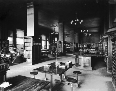 John Crerar Bibliotheek, Chicago, Illinois, VS, ca. 1900 door Barnes and Crosby