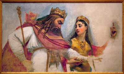 Clovis en Clothilde; Clovis I, koning van de Franken (466-511) en zijn vrouw Clothilde (St. Clothilde) (475-545), die hem bekeerde tot het katholieke geloof door Baron Antoine Jean Gros