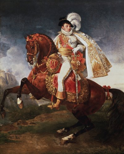 Ruiterportret van Jerome Bonaparte, koning van Westfalen door Baron Antoine Jean Gros