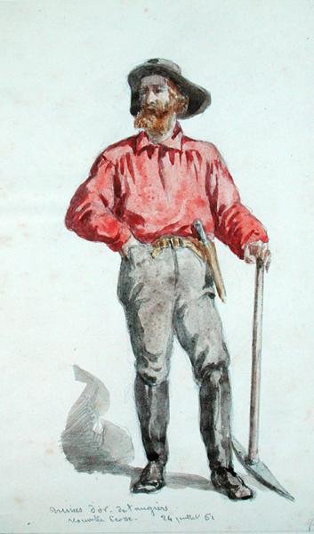 Portret van een goudzoeker in Nova Scotia door Maurice Sand