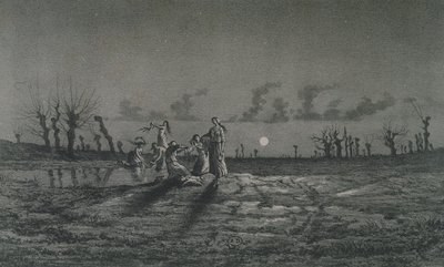 De Lavandieres of de Nachtwasseressen, illustratie voor Legendes Rustiques door George Sand (1804-76) 1858 door Maurice Sand