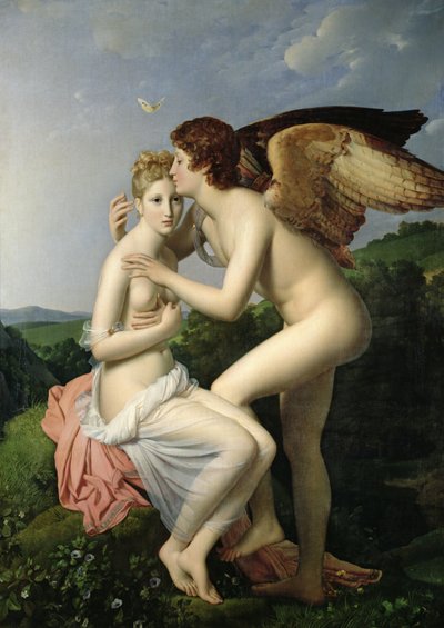 Psyche ontvangt de eerste kus van Cupido, 1798 door Baron François Pascal Simon Gérard