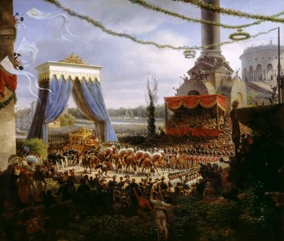 Intocht van Karel X in Parijs, na zijn wijding, 6 juni 1825 door Baron Lejeune Louis François
