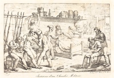 Interieur van een militaire kamer door Baron Louis Albert Guillain Bacler d