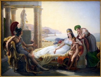 Enee vertelt aan Didon de rampen van Troje - Schilderij door Baron Pierre Narcisse Guerin (1774-1833), olieverf op doek door Baron Pierre Narcisse Guerin