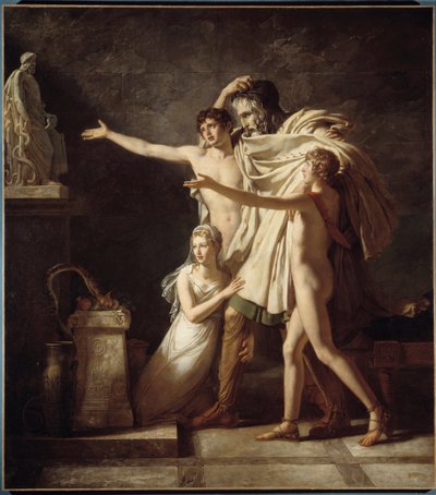 Offer aan de god Esculapius. Geschenk van slangen om de Romeinse god van de geneeskunde te vereren door Baron Pierre Narcisse Guerin