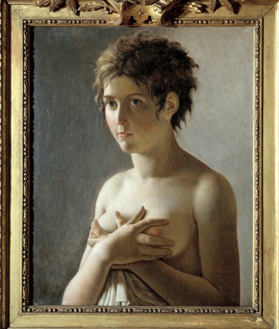 Portret van een meisje in buste door Baron Pierre Narcisse Guerin