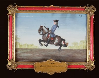 Nr. 49 Een paard van de Spaanse Rijschool dat een dressuurbeweging genaamd de Ballotade uitvoert door Baron Reis Eisenberg