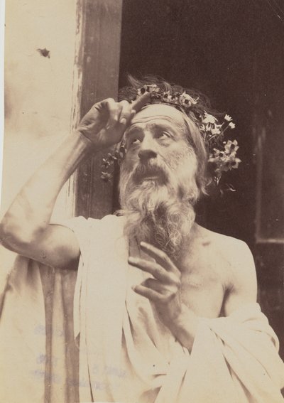 [Bejaarde man met krans]. door Baron Wilhelm von Gloeden