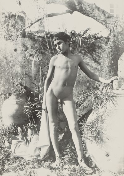 [Naakte jeugd in tuin]. door Baron Wilhelm von Gloeden