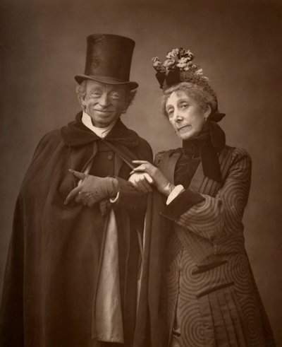Amerikaanse acteurs James Lewis en Ann Gilbert in A Night Off, 1886 door Barraud