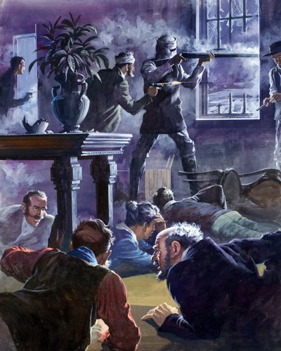 Ned Kelly (1855-80) (gouache op papier) door Barrie Linklater