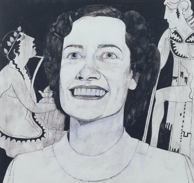 Portret van Joan Sutherland, illustratie voor The Sunday Times, 1970s door Barry Fantoni