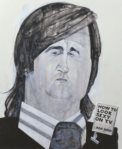 Portret van Melvyn Bragg, illustratie voor The Listener, 1970s door Barry Fantoni