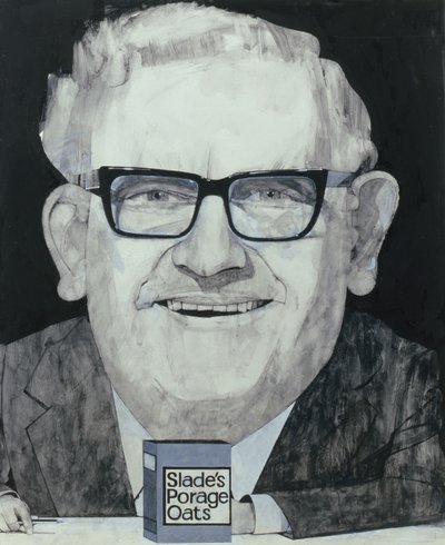 Portret van Ronnie Barker, illustratie voor The Listener, 1970s door Barry Fantoni