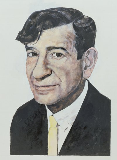 Portret van Walter Matthau, illustratie voor The Daily Mirror Colour Supplement, 1964 door Barry Fantoni