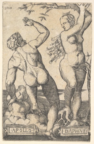 Apollo en Daphne omgekeerde kopie door Barthel Beham
