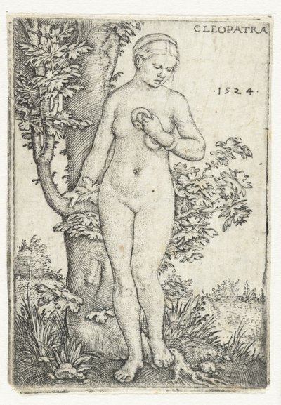Dood van Cleopatra met slang bij een vijgenboom door Barthel Beham