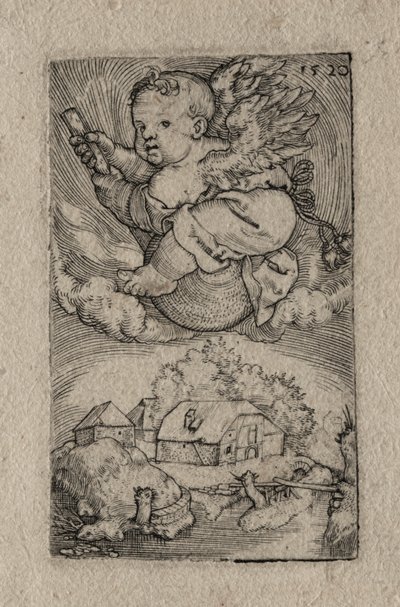 Genius rijdend op een bal door Barthel Beham