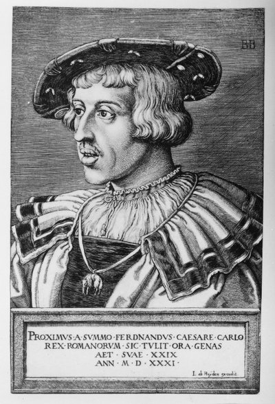 Portret van Ferdinand I van Habsburg, 1531 door Barthel Beham