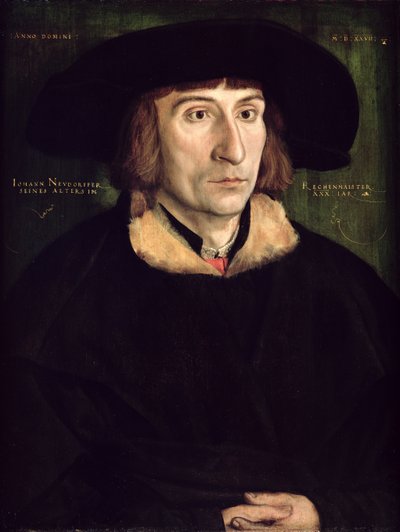 Portret van Johann Neudorffer door Barthel Beham