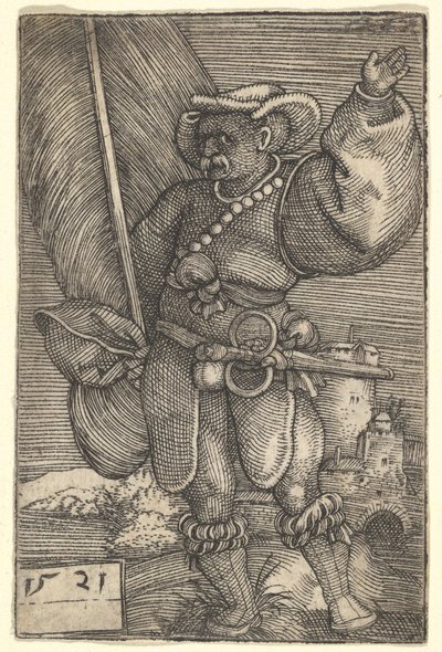 Vaandeldrager met Opgeheven Linkerhand door Barthel Beham