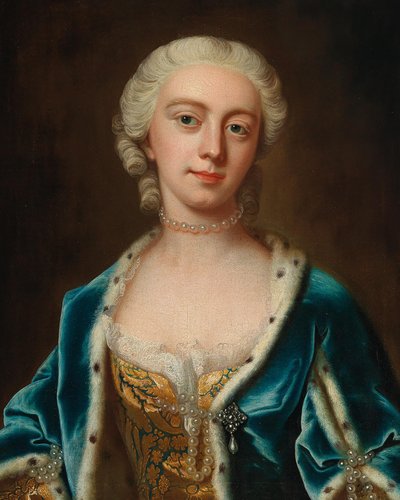 Portret van Augusta van Saksen-Gotha 1719-1772, Prinses van Wales, Midden 18e eeuw. door Barthelemy Du Pan