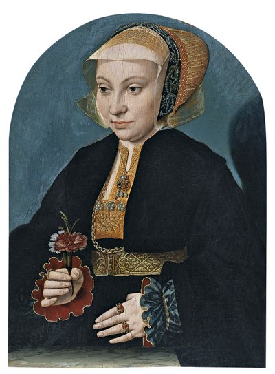 Portret van een dame door Bartholomaeus Bruyn