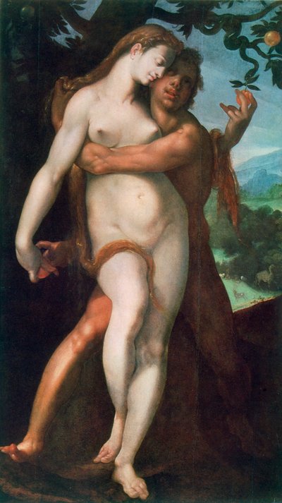 Adam en Eva, ca. 1566-1611 door Bartholomaeus Spranger