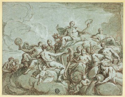 Apollo en de Muzen door Bartholomaeus Spranger