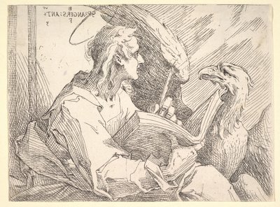 Sint Johannes de Evangelist, ca. 1596 door Bartholomaeus Spranger
