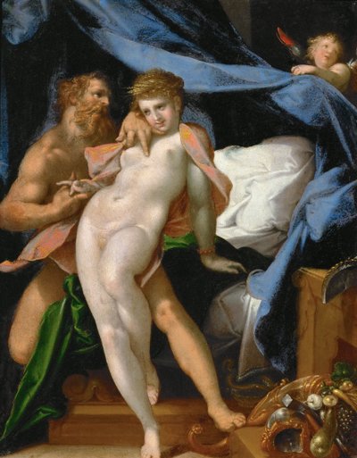 Vulcanus en Maia, ca 1585 door Bartholomaeus Spranger