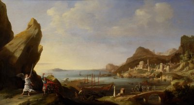 Kustlandschap met Bileam en de Ezel door Bartholomeus Breenbergh