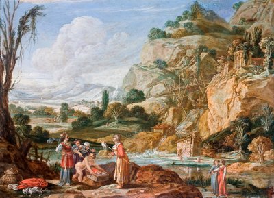 De vondst van de baby Mozes door de dochter van de farao door Bartholomeus Breenbergh