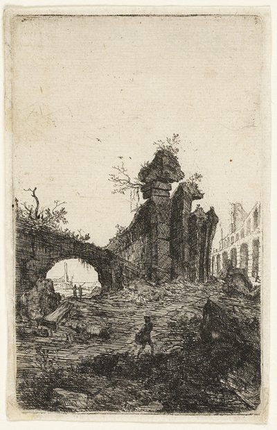 Ruïnes van het Colosseum, plaat 10 uit De ruïnes van Rome door Bartholomeus Breenbergh