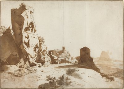De Fantastische Rotsen en Kasteel bij Bomarzo door Bartholomeus Breenbergh
